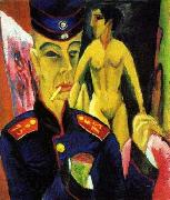 Ernst Ludwig Kirchner Self Portrait as a Soldier USA oil painting artist